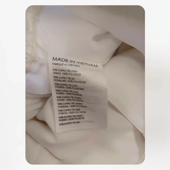 Club Monaco Linen Blend Wide  Leg Lined Capri Pants Size 4 - Picture 9 of 11